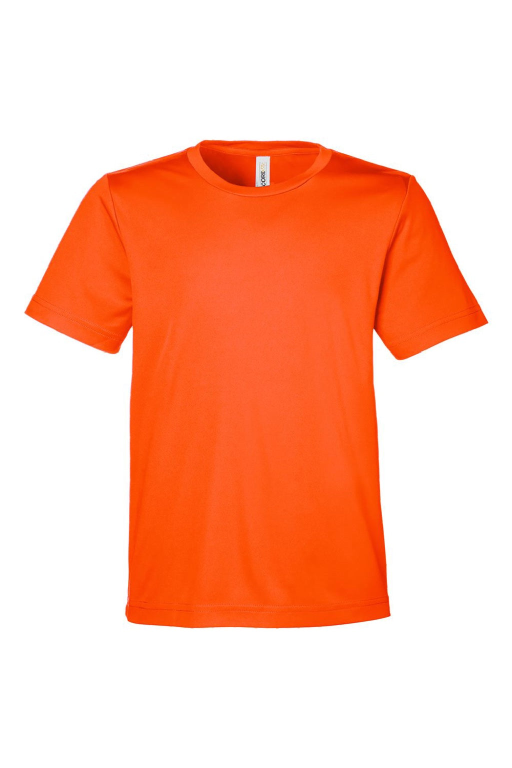 Core 365 CE10Y Youth Capital Performance Short Sleeve Crewneck T-Shirt Campus Orange Flat Front