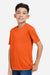 Core 365 CE10Y Youth Capital Performance Short Sleeve Crewneck T-Shirt Campus Orange Model Side