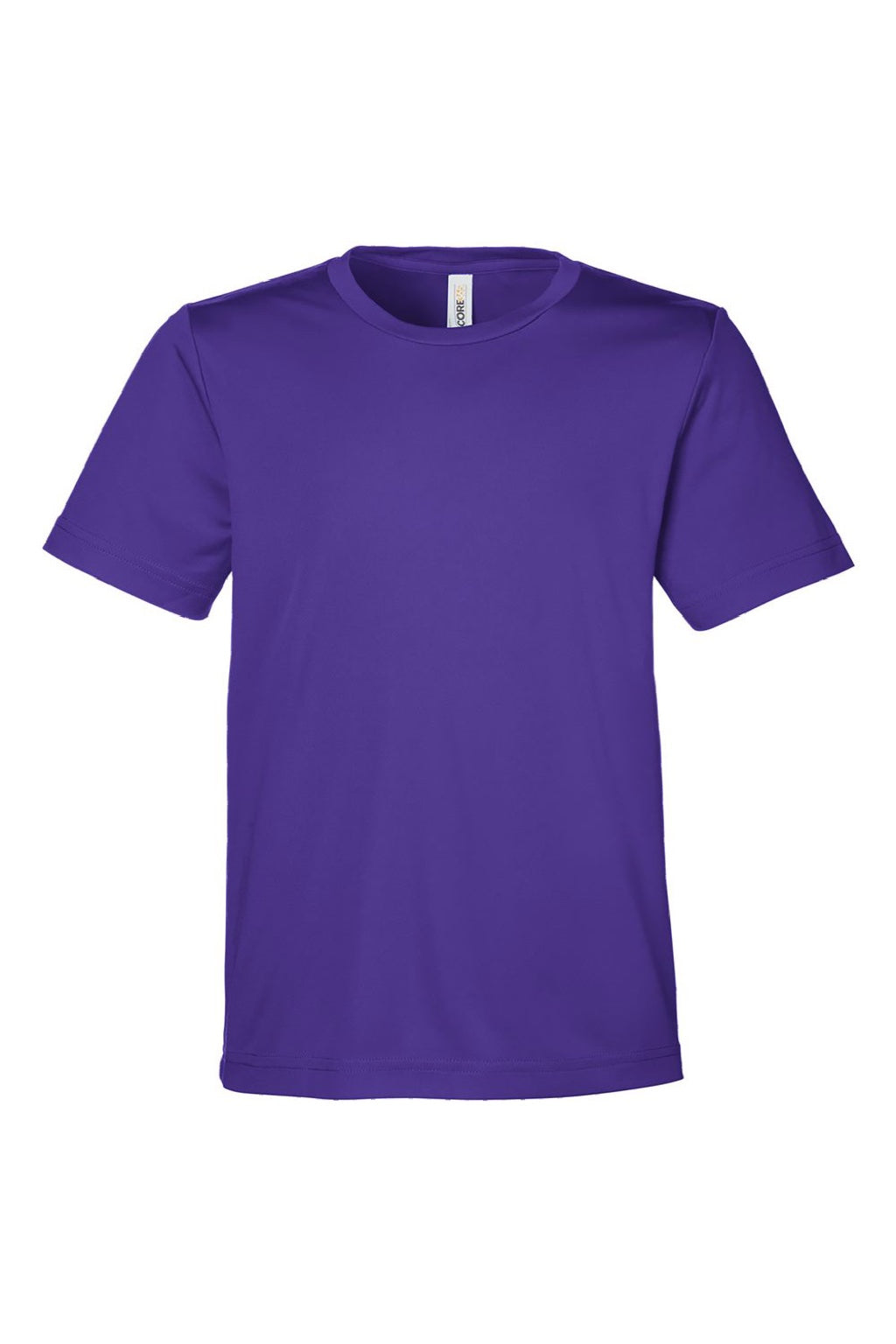 Core 365 CE10Y Youth Capital Performance Short Sleeve Crewneck T-Shirt Campus Purple Flat Front