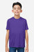 Core 365 CE10Y Youth Capital Performance Short Sleeve Crewneck T-Shirt Campus Purple Model Front