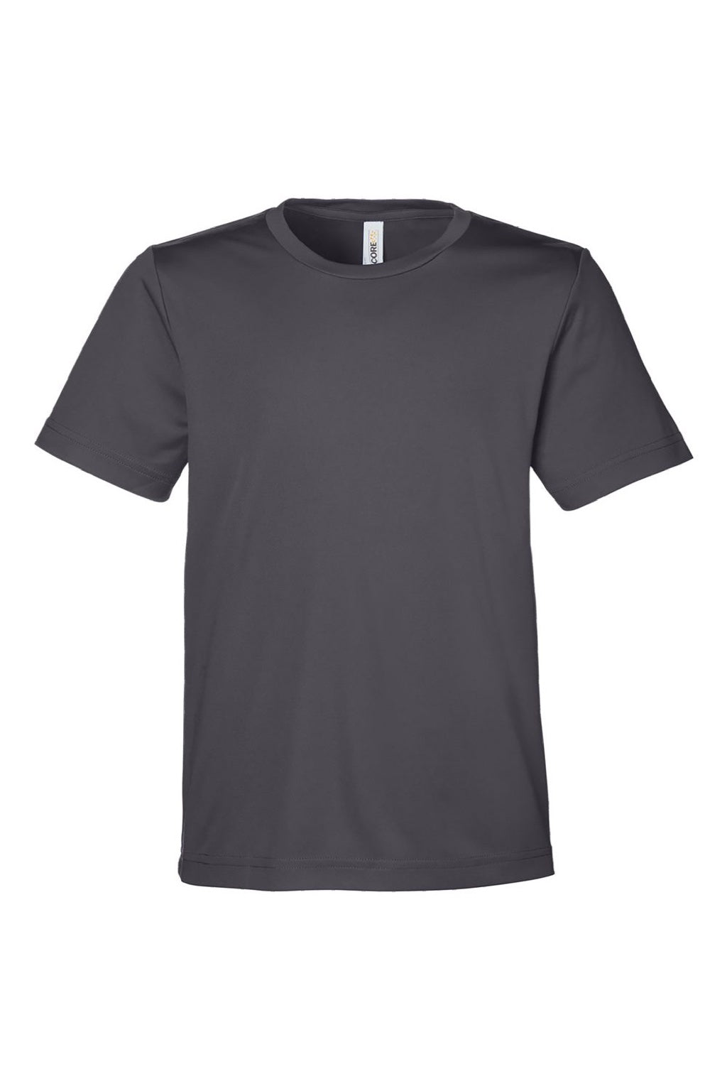 Core 365 CE10Y Youth Capital Performance Short Sleeve Crewneck T-Shirt Carbon Grey Flat Front