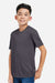 Core 365 CE10Y Youth Capital Performance Short Sleeve Crewneck T-Shirt Carbon Grey Model Side