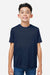 Core 365 CE10Y Youth Capital Performance Short Sleeve Crewneck T-Shirt Classic Navy Blue Model Front