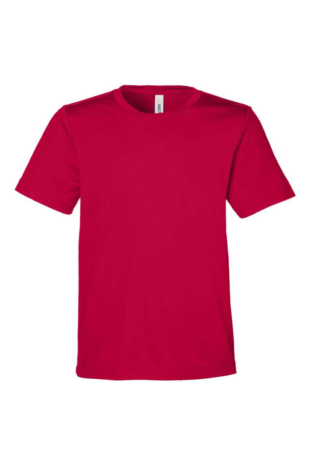 Core 365 CE10Y Youth Capital Performance Short Sleeve Crewneck T-Shirt Classic Red Flat Front