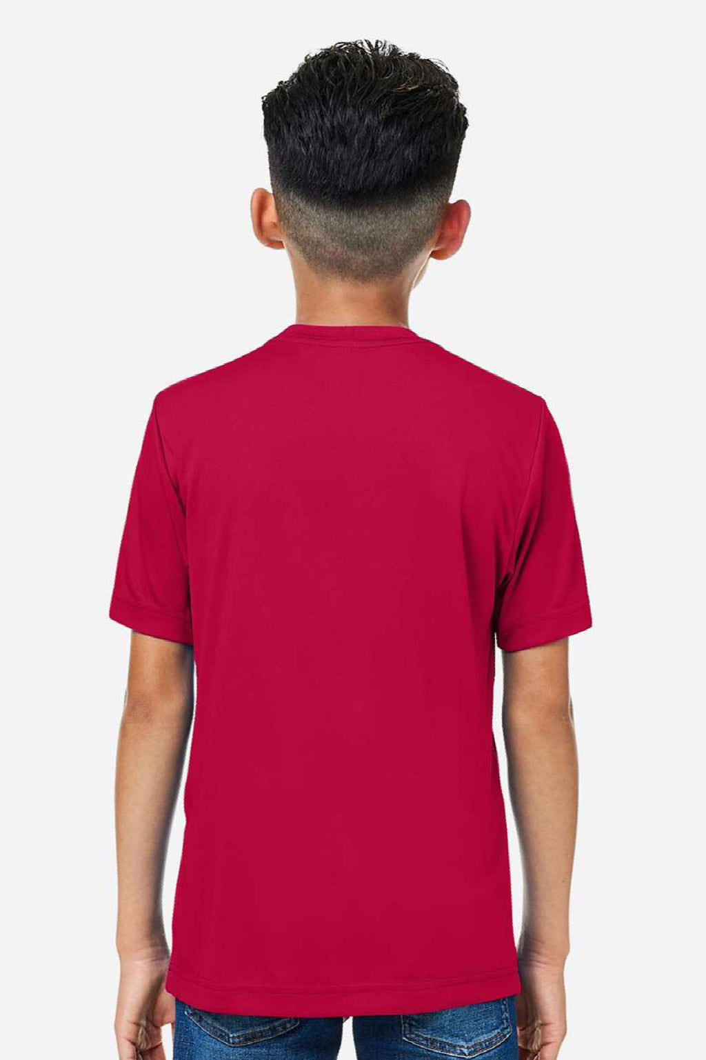 Core 365 CE10Y Youth Capital Performance Short Sleeve Crewneck T-Shirt Classic Red Model Back