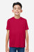 Core 365 CE10Y Youth Capital Performance Short Sleeve Crewneck T-Shirt Classic Red Model Front