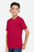 Core 365 CE10Y Youth Capital Performance Short Sleeve Crewneck T-Shirt Classic Red Model Side