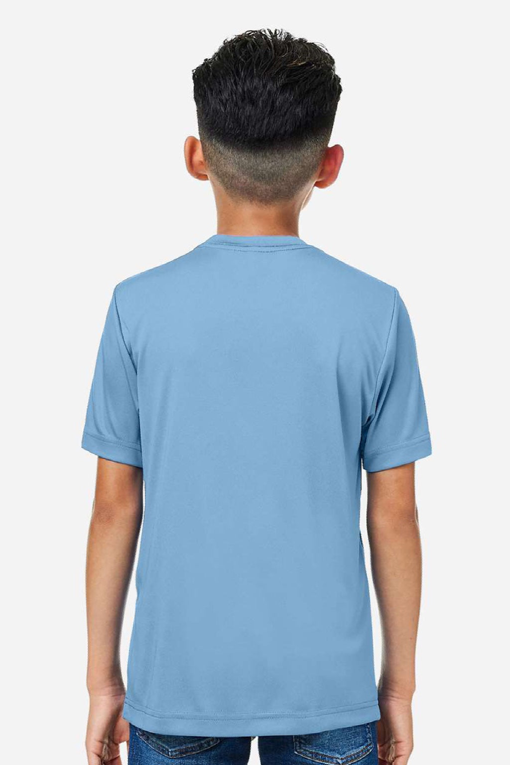 Core 365 CE10Y Youth Capital Performance Short Sleeve Crewneck T-Shirt Columbia Blue Model Back
