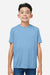 Core 365 CE10Y Youth Capital Performance Short Sleeve Crewneck T-Shirt Columbia Blue Model Front