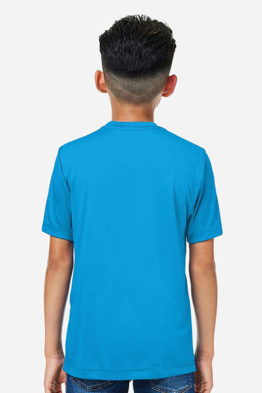 Core 365 CE10Y Youth Capital Performance Short Sleeve Crewneck T-Shirt Electric Blue Model Back
