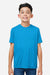 Core 365 CE10Y Youth Capital Performance Short Sleeve Crewneck T-Shirt Electric Blue Model Front