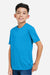Core 365 CE10Y Youth Capital Performance Short Sleeve Crewneck T-Shirt Electric Blue Model Side