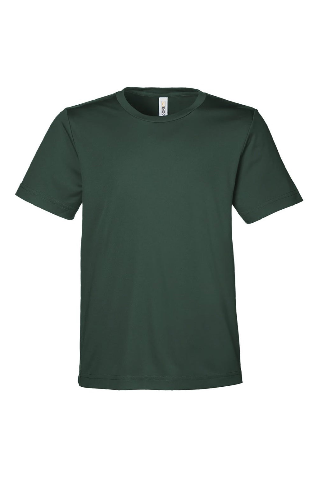 Core 365 CE10Y Youth Capital Performance Short Sleeve Crewneck T-Shirt Forest Green Flat Front