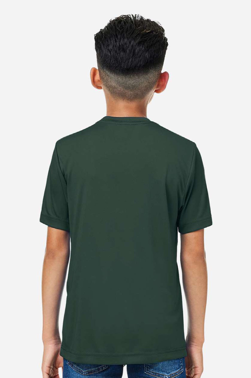 Core 365 CE10Y Youth Capital Performance Short Sleeve Crewneck T-Shirt Forest Green Model Back