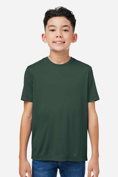 Core 365 CE10Y Youth Capital Performance Short Sleeve Crewneck T-Shirt Forest Green Model Front