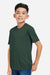 Core 365 CE10Y Youth Capital Performance Short Sleeve Crewneck T-Shirt Forest Green Model Side