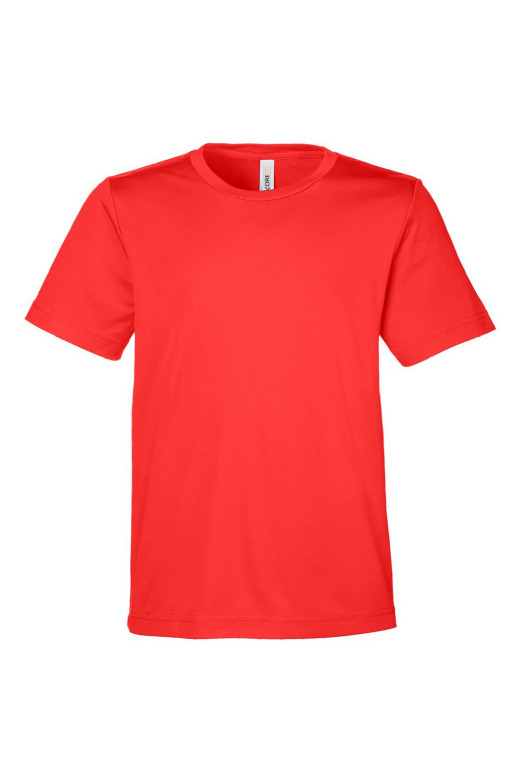 Core 365 CE10Y Youth Capital Performance Short Sleeve Crewneck T-Shirt Marina Red Flat Front