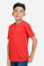 Core 365 CE10Y Youth Capital Performance Short Sleeve Crewneck T-Shirt Marina Red Model Side