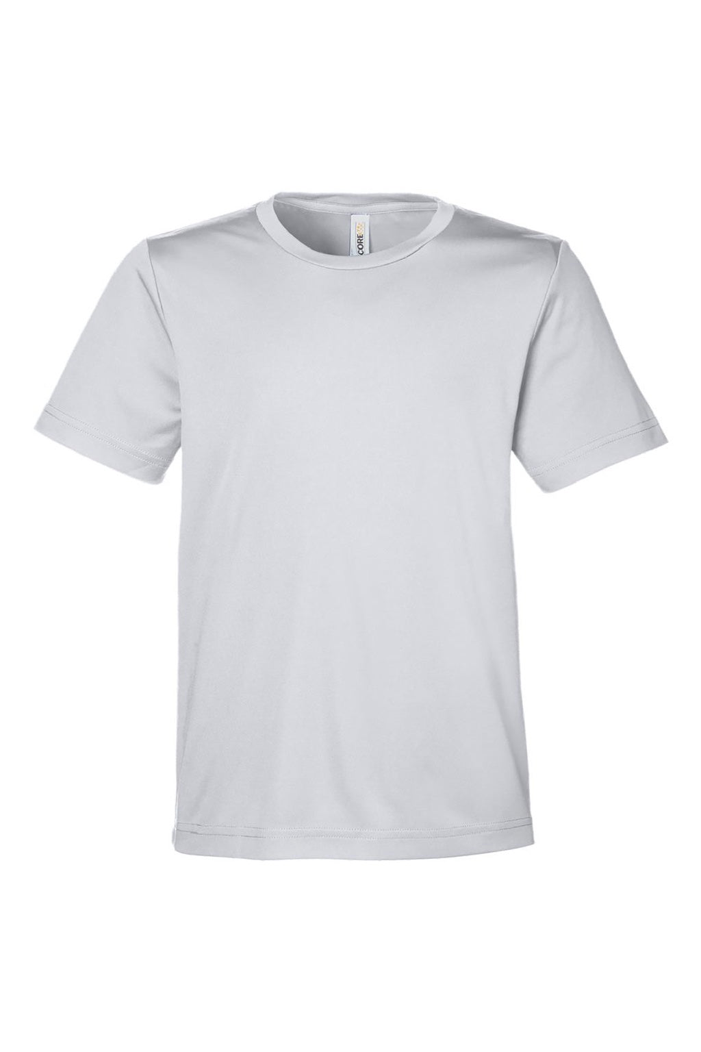 Core 365 CE10Y Youth Capital Performance Short Sleeve Crewneck T-Shirt Platinum Grey Flat Front