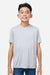 Core 365 CE10Y Youth Capital Performance Short Sleeve Crewneck T-Shirt Platinum Grey Model Front