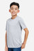 Core 365 CE10Y Youth Capital Performance Short Sleeve Crewneck T-Shirt Platinum Grey Model Side