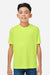 Core 365 CE10Y Youth Capital Performance Short Sleeve Crewneck T-Shirt Safety Yellow Model Front