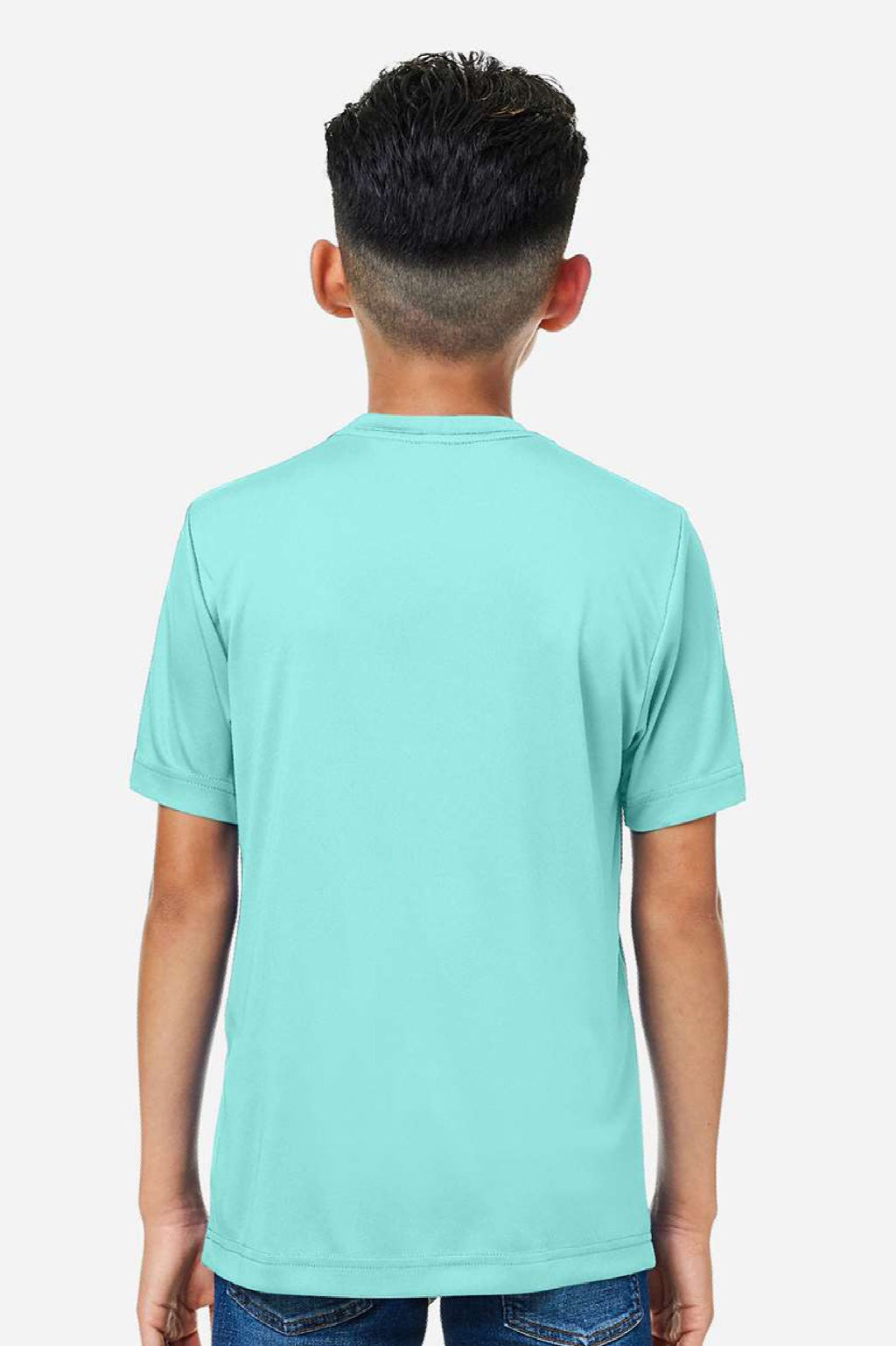 Core 365 CE10Y Youth Capital Performance Short Sleeve Crewneck T-Shirt Sea Glass Blue Model Back
