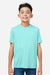 Core 365 CE10Y Youth Capital Performance Short Sleeve Crewneck T-Shirt Sea Glass Blue Model Front
