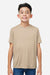Core 365 CE10Y Youth Capital Performance Short Sleeve Crewneck T-Shirt Stone Brown Model Front
