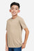 Core 365 CE10Y Youth Capital Performance Short Sleeve Crewneck T-Shirt Stone Brown Model Side