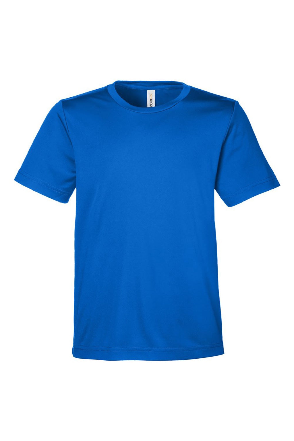 Core 365 CE10Y Youth Capital Performance Short Sleeve Crewneck T-Shirt True Royal Blue Flat Front