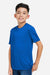 Core 365 CE10Y Youth Capital Performance Short Sleeve Crewneck T-Shirt True Royal Blue Model Side