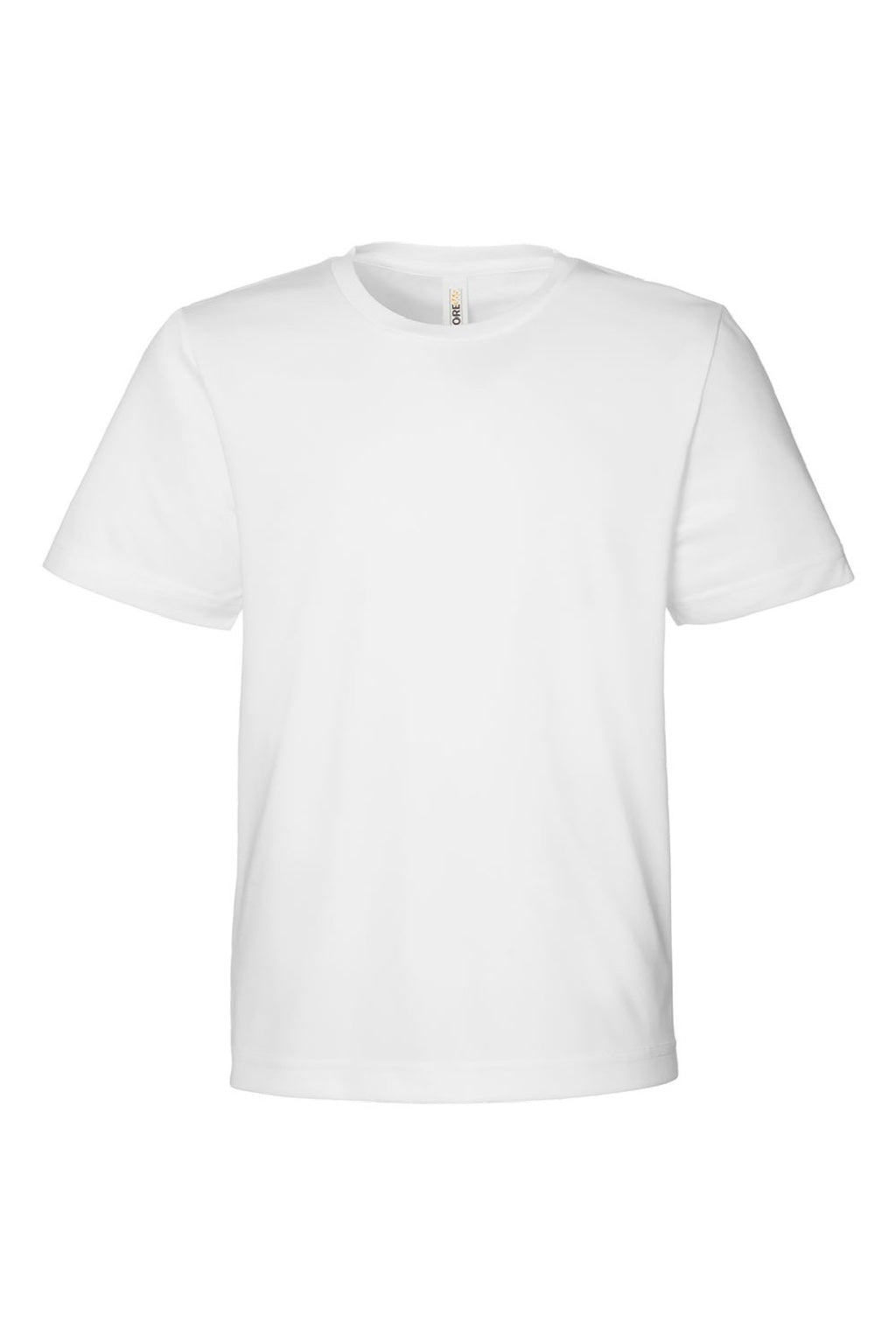 Core 365 CE10Y Youth Capital Performance Short Sleeve Crewneck T-Shirt White Flat Front
