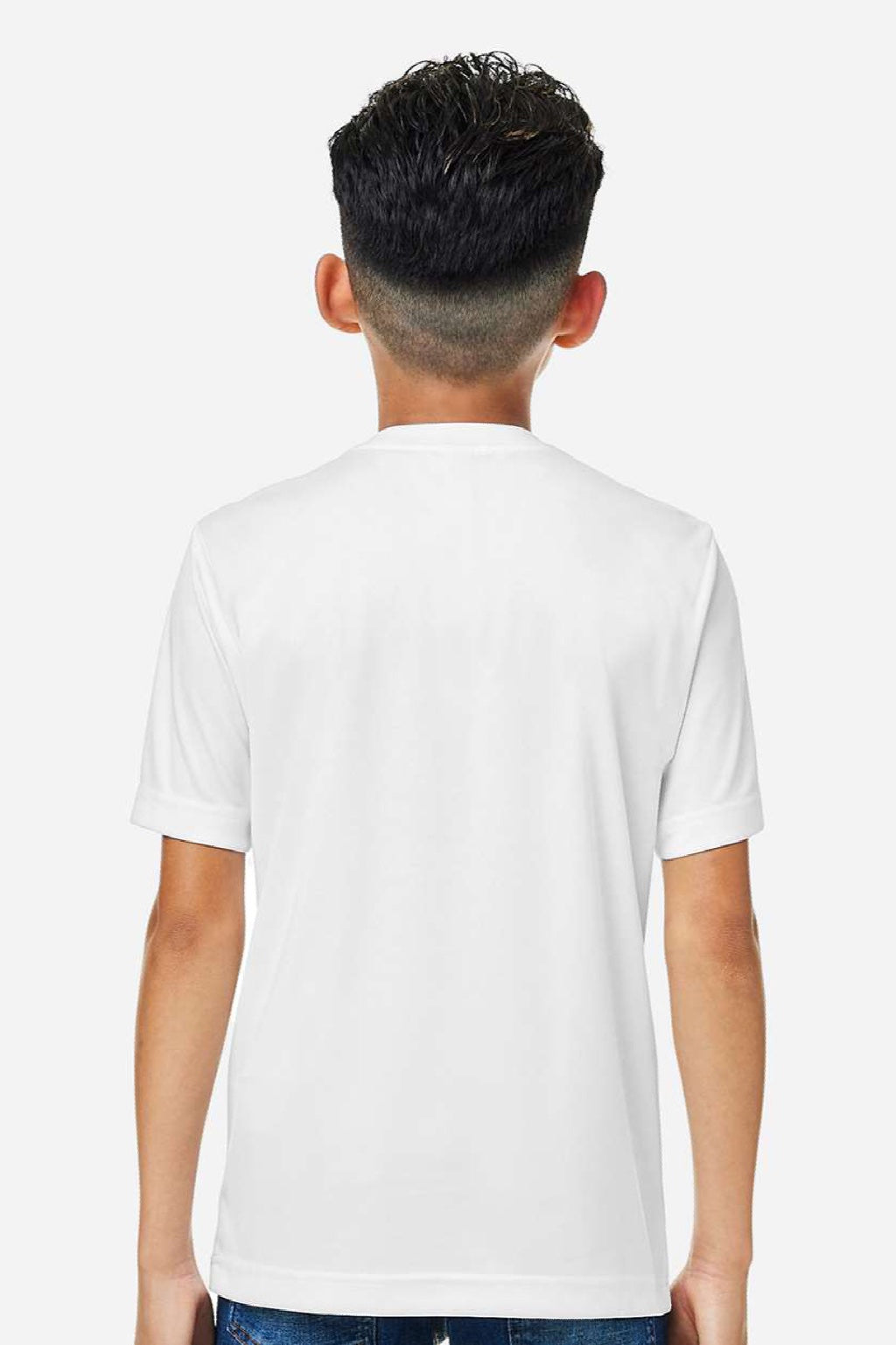 Core 365 CE10Y Youth Capital Performance Short Sleeve Crewneck T-Shirt White Model Back