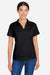 Core 365 CE104W Womens Market Snag Resistant Mesh Short Sleeve Polo Shirt Black Model Front