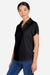 Core 365 CE104W Womens Market Snag Resistant Mesh Short Sleeve Polo Shirt Black Model Side