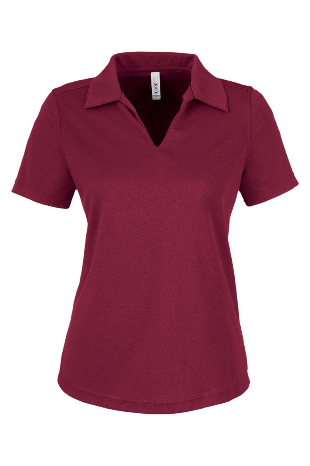 Core 365 CE104W Womens Market Snag Resistant Mesh Short Sleeve Polo Shirt Burgundy Flat Front