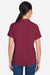 Core 365 CE104W Womens Market Snag Resistant Mesh Short Sleeve Polo Shirt Burgundy Model Back