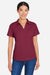Core 365 CE104W Womens Market Snag Resistant Mesh Short Sleeve Polo Shirt Burgundy Model Front