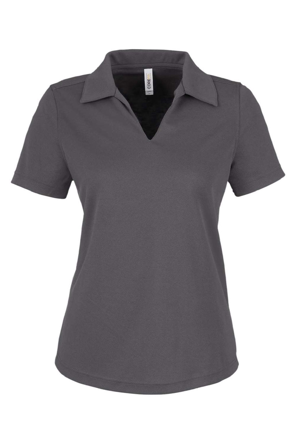 Core 365 CE104W Womens Market Snag Resistant Mesh Short Sleeve Polo Shirt Carbon Grey Flat Front