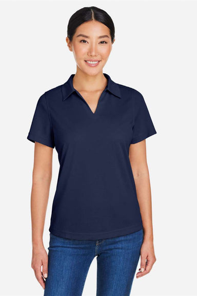 Core 365 CE104W Womens Market Snag Resistant Mesh Short Sleeve Polo Shirt Classic Navy Blue Model Front