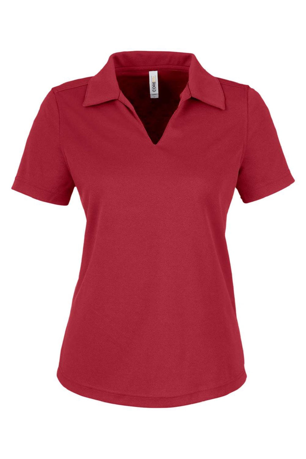 Core 365 CE104W Womens Market Snag Resistant Mesh Short Sleeve Polo Shirt Classic Red Flat Front