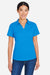 Core 365 CE104W Womens Market Snag Resistant Mesh Short Sleeve Polo Shirt Electric Blue Model Front