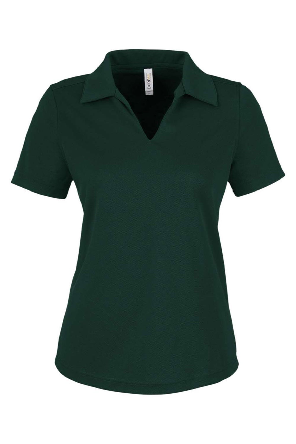 Core 365 CE104W Womens Market Snag Resistant Mesh Short Sleeve Polo Shirt Forest Green Flat Front
