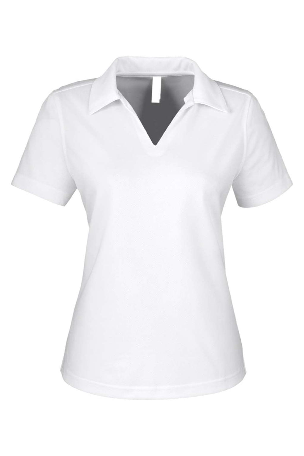 Core 365 CE104W Womens Market Snag Resistant Mesh Short Sleeve Polo Shirt White Flat Front