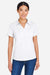 Core 365 CE104W Womens Market Snag Resistant Mesh Short Sleeve Polo Shirt White Model Front