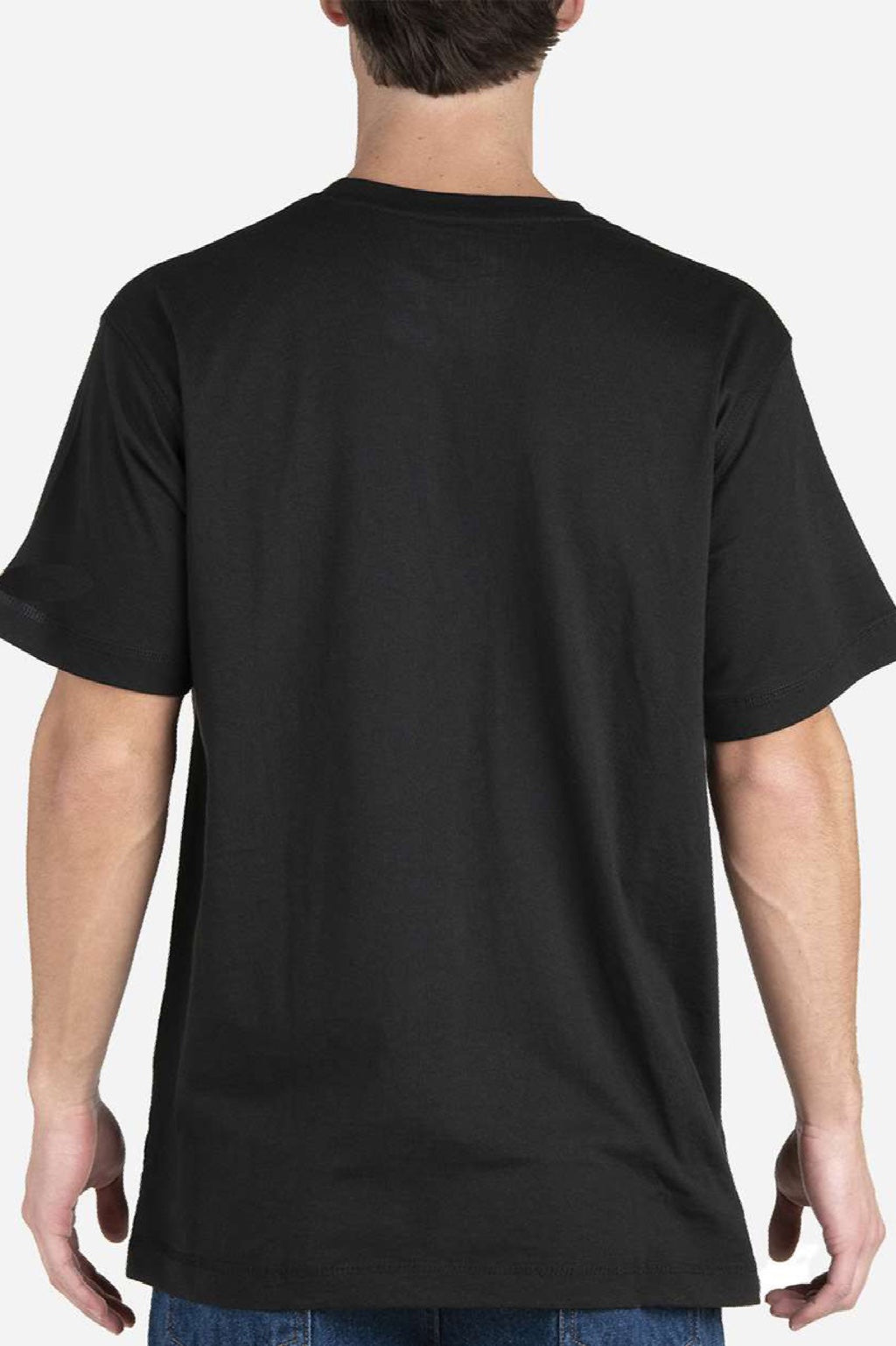 Berne BSM38 Mens Performance Moisture Wicking Short Sleeve Crewneck T-Shirt w/ Pocket Black Model Back