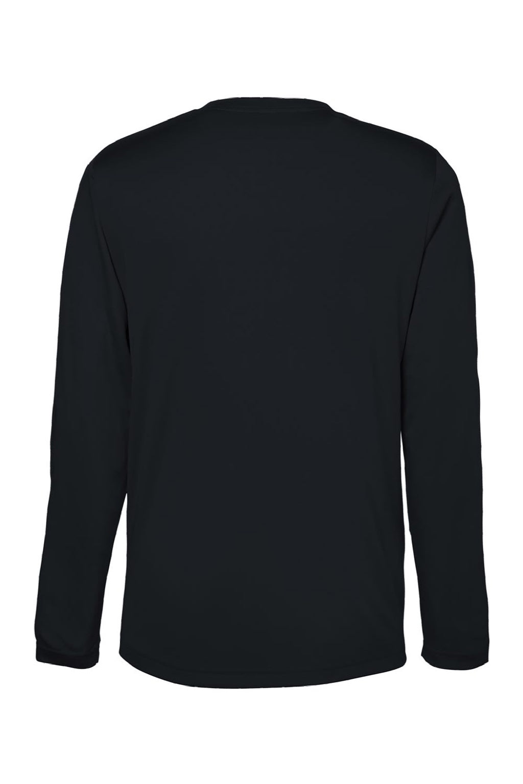 Core 365 CE10L Mens Capital Performance Long Sleeve Crewneck T-Shirt Black Flat Back