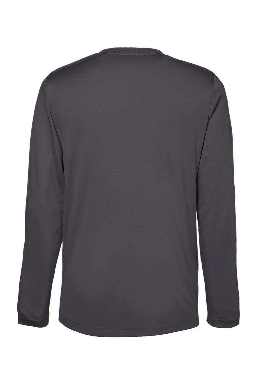 Core 365 CE10L Mens Capital Performance Long Sleeve Crewneck T-Shirt Carbon Grey Flat Back