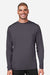Core 365 CE10L Mens Capital Performance Long Sleeve Crewneck T-Shirt Carbon Grey Model Front